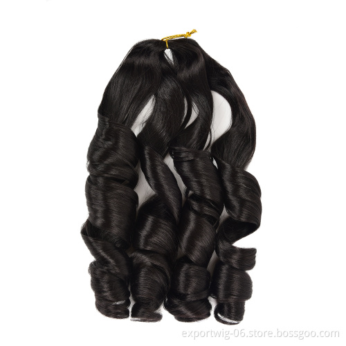 Crochet braids hair extension 22inch French Curl Braiding Hair Pre Stretched Loose Wavy Braiding Hair spiral deep curl